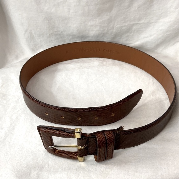 Joan & David Leather Embossed Lizard Wide Belt - Picture 6 of 8